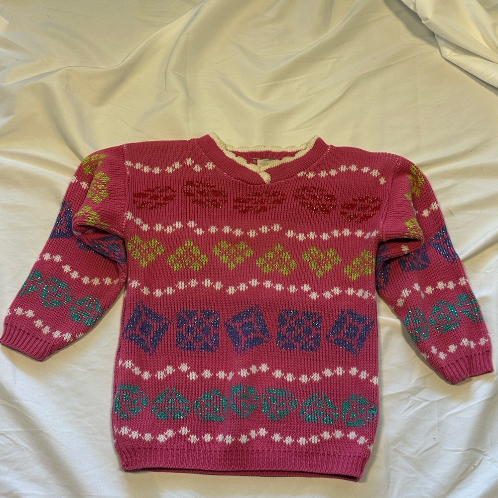 Colorful Patterned VINTAGE KIDS Sweater (xxs women’s)